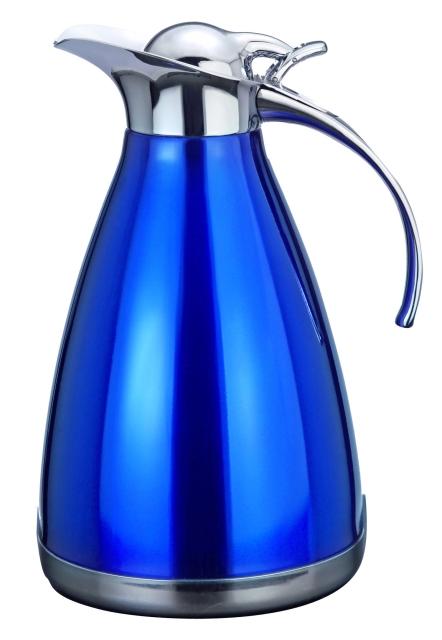 Isolierkanne, Edelstahl blau, 1,5 Liter