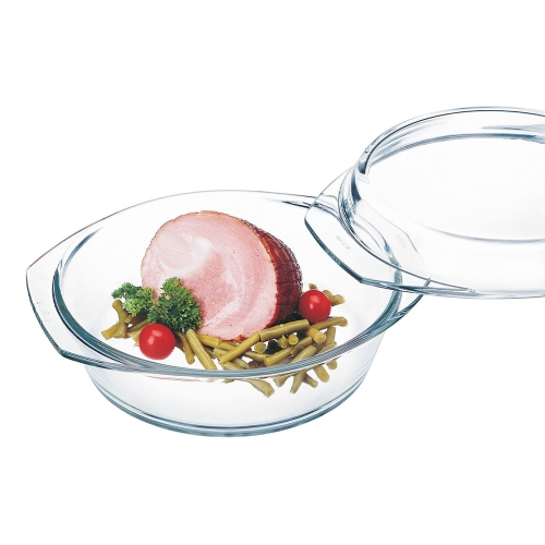 Runde Glasauflaufform mit Deckel, 20 cm - Simax