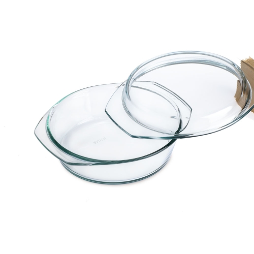 Runde Glasauflaufform mit Deckel, 23 cm - Simax