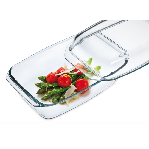 Längliche Glasauflaufform mit Deckel, 35 x 20 cm - Simax