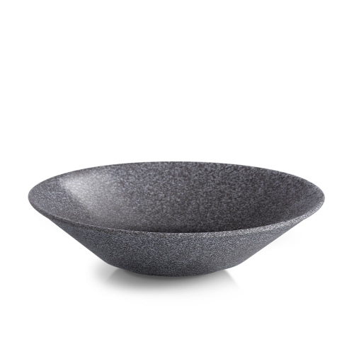 Tiefer Teller Hazy Nr. 4, halb glasiert, 27 cm, dunkelgrau - Benedikt
