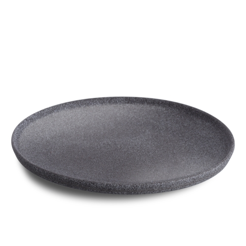 Teller Hazy Nr. 4, Halb glasiert, 26 cm, Dunkelgrau - Benedikt