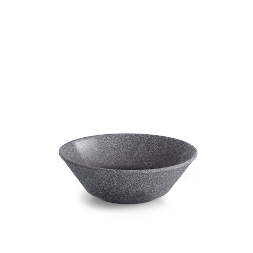 Schale Hazy Nr. 4, halb glasiert, 15 cm, Dunkelgrau - Benedikt