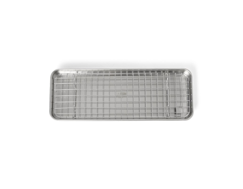 Gastroblech/Backblech mit Gitter, 38x14 cm, Edelstahl - Culimat
