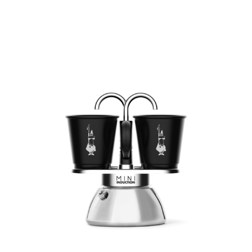 Moka Express Induktion, Mokkamaschine und zwei Tassen - Bialetti