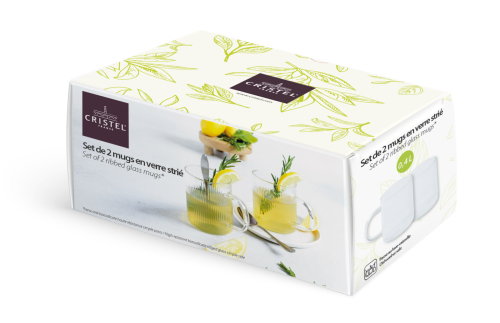 Set aus Teekanne und zwei Glasbechern, Darjeeling - Cristel