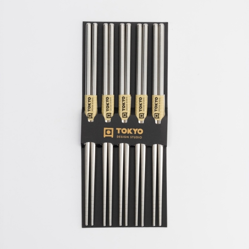 Essstäbchen, 5er-Pack - Tokyo Design Studio - Edelstahl