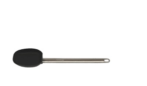 Silikonlöffel, 30 cm, schwarz/Edelstahl