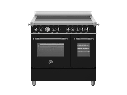 Induktionskochfeld Heritage, 90 cm, Modell C, 5 Zonen, Doppelbackofen, Mattschwarz - Bertazzoni