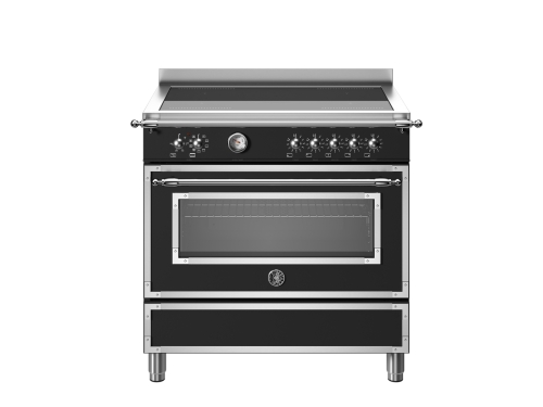 Induktionskochfeld Heritage, 90 cm, 5 Zonen, Einzelbackofen, Mattschwarz - Bertazzoni