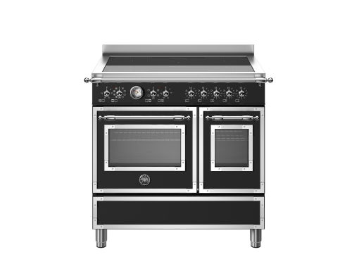 Induktionskochfeld Heritage, 90 cm, 5 Zonen, Doppelbackofen, Mattschwarz - Bertazzoni