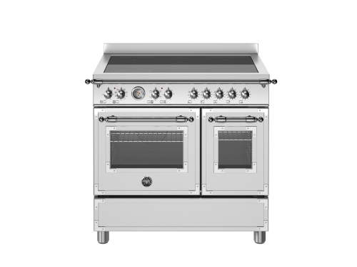 Induktionskochfeld Heritage, 90 cm, 5 Zonen, Doppelbackofen, Edelstahl - Bertazzoni