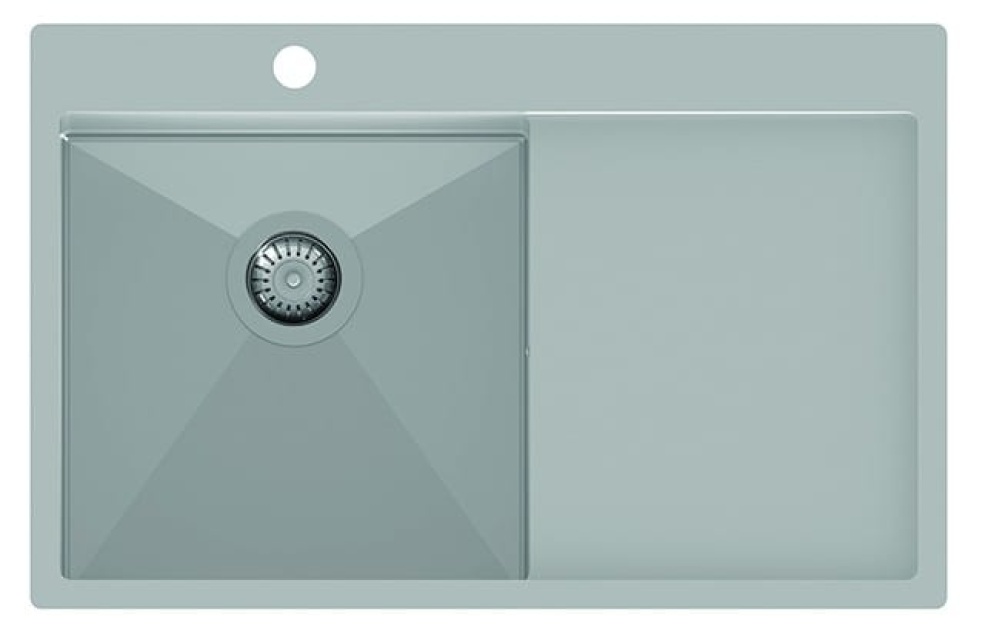 Edelstahlspüle 780 x 500 mm mit Ablage rechts