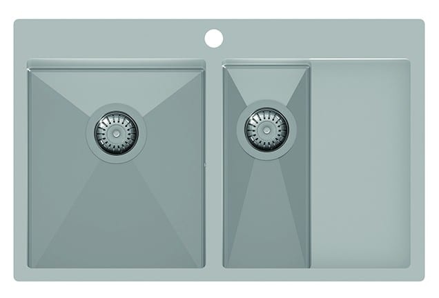 Edelstahl-Doppelspüle 780 x 500 mm mit Ablage rechts