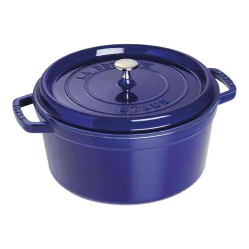 Emaillierter Gusseisentopf, Blau - Staub