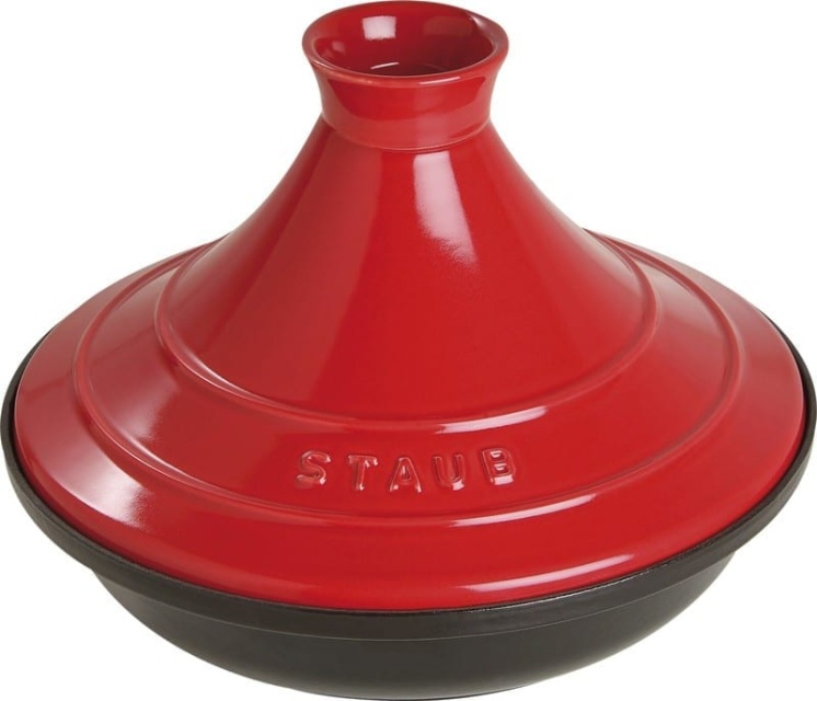 Tajine aus Gusseisen, 28 cm, Schwarz/Rot - Staub
