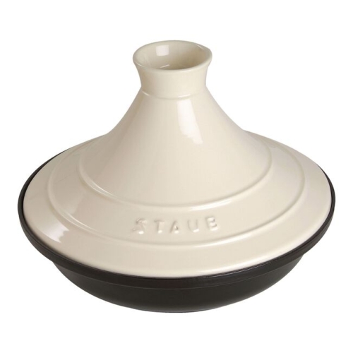 Tajine aus Gusseisen, 28 cm, Schwarz/Creme - Staub