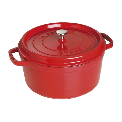 Emaillierter Gusseisentopf, Rot - Staub