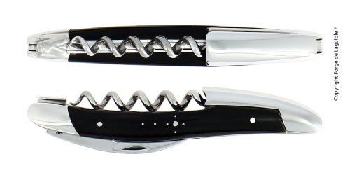 Sommeliermesser aus dunklem Horn, poliert, Tradition - Forge de Laguiole