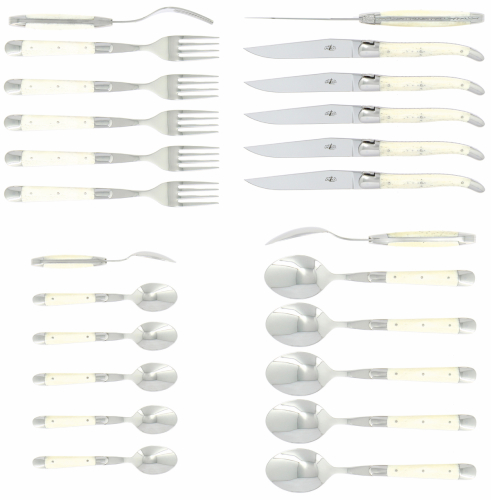 Besteckset 03, Knochengriff, poliert, Tradition - Forge de Laguiole