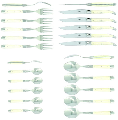 Besteckset 05, Knochengriff, poliert, Tradition - Forge de Laguiole