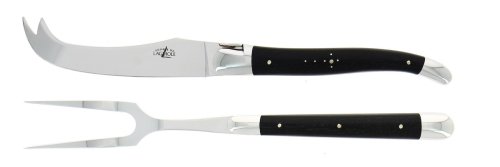 Käseset, Griffe aus Ebenholz, glänzend, Tradition - Forge de Laguiole