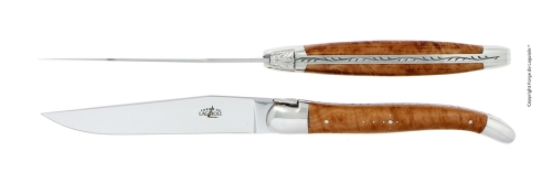 Zwei Messer, Holzlöwengriff, poliert, Tradition - Forge de Laguiole