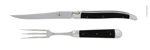 Tranchierbesteck 17 cm, Ebenholzgriff, poliert, Tradition - Forge de Laguiole