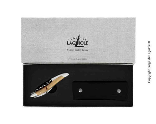 Sommeliermesser aus Holz von Vines, damasziert mit Dekoration, Kollektion - Forge de Laguiole