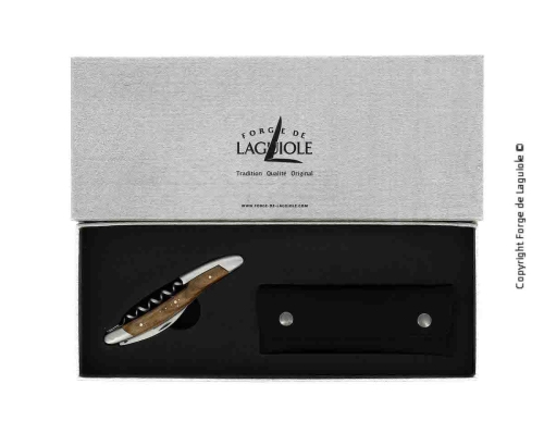 Sommeliermesser aus Nussbaum, damasziert mit Dekoration, Kollektion - Forge de Laguiole