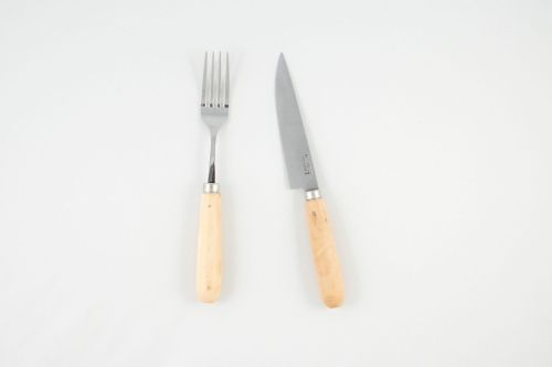 Messer und Gabel mit Buchsbaumgriff, 2er-Pack - Pallarès