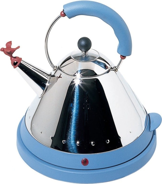 Wasserkocher, Edelstahl, stahl/hellblau - Alessi
