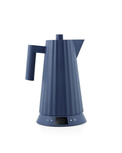 Wasserkocher mit Temperaturregelung, Plissé, Blau - Alessi