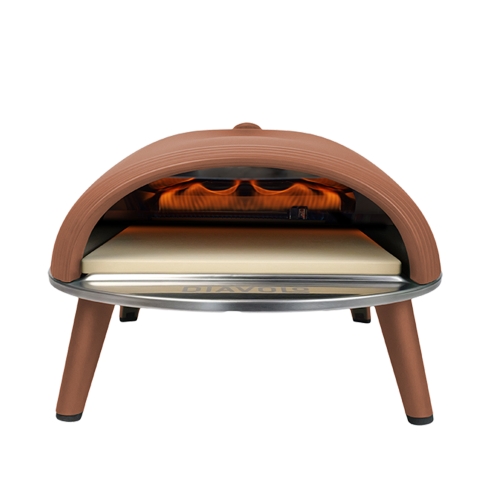 Pizzaofen Diavolo, gasbefeuert, braun - Delivita