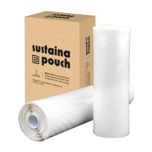 Kompostierbare Vakuumbeutel für Sous-Vide auf Rolle, 20 cm x 5 m - SousVideTools