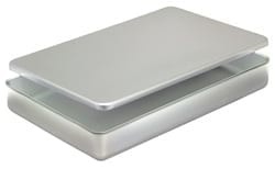 Backform aus Aluminium mit Deckel, 41 x 27 x 6 cm