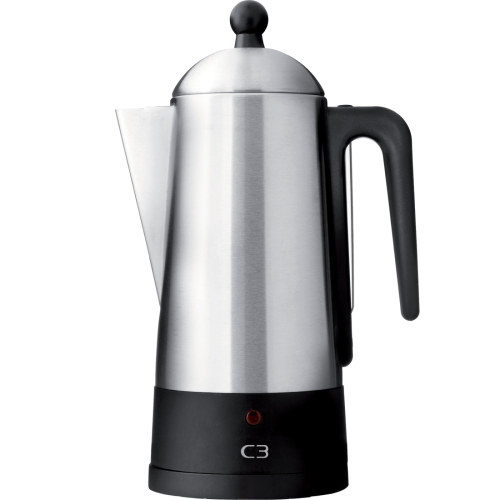 Perkolator, Gebürsteter Edelstahl, 6 Tassen – C3