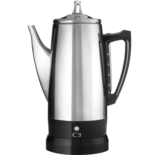 Perkolator, Gebürsteter Edelstahl, 12 Tassen – C3