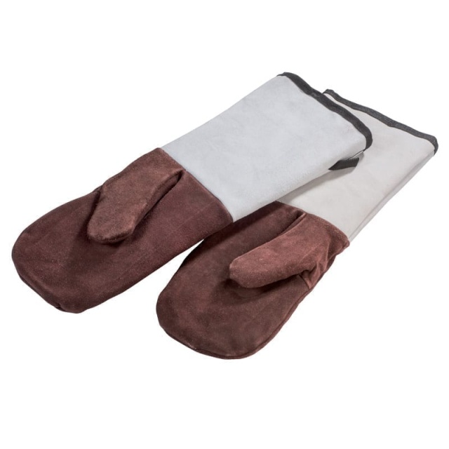 Ofenhandschuhe/Grillhandschuhe mit langen Ärmeln aus Leder, 2er-Pack - Martellato