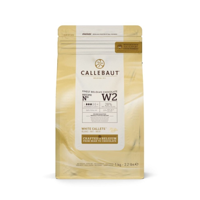 Kuvertüre, weiße Schokolade 28 %, Pellets, 1 kg - Callebaut