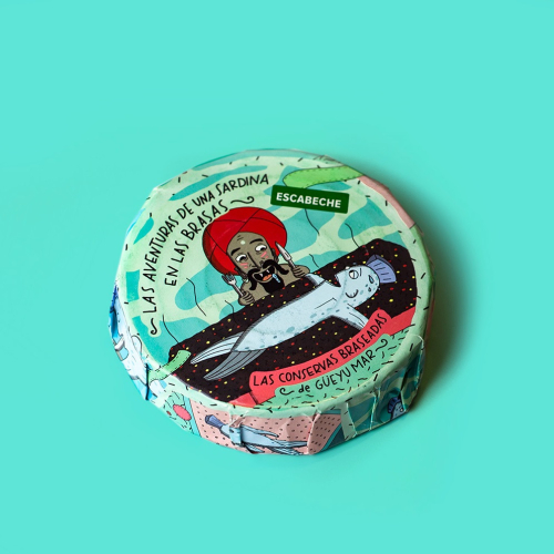 Sardinenschwänze vom Holzkohlegrill, escabeche. 105 g - Conservas Braseadas Güeyu Mar
