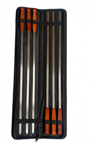 Breite Grillspieße mit Holzgriff, 60 cm, 6er-Pack – Omberg