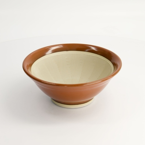Japanischer Mörser, Suribachi, Braun 18,5 cm