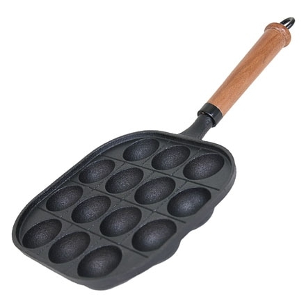 Japanische Takoyaki-Pfanne aus Gusseisen, 14 Löcher