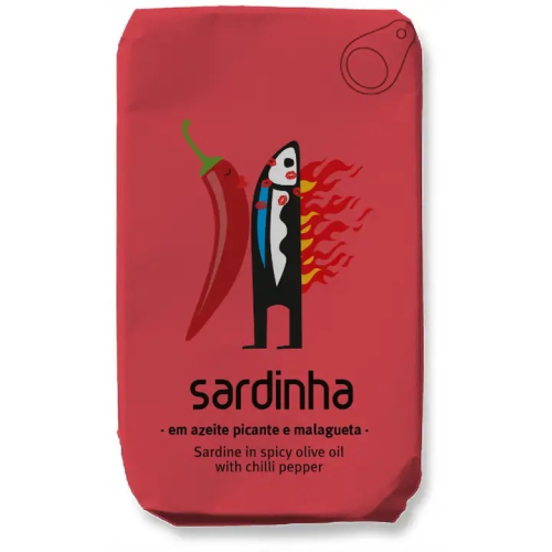 Sardinen in Olivenöl, Chili, 120 g - Sardinha