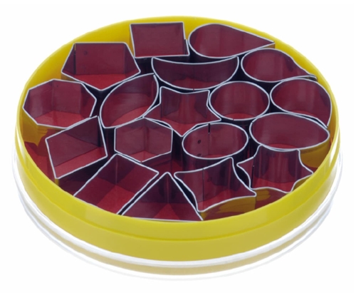 Kleine Ausstecher, gemischte geometrische Formen, Set mit 18 Teilen - Schneider