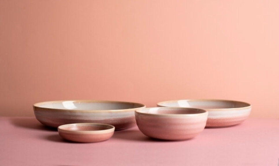 Tiefer Teller 22 cm, Rosa Topf - Bonna