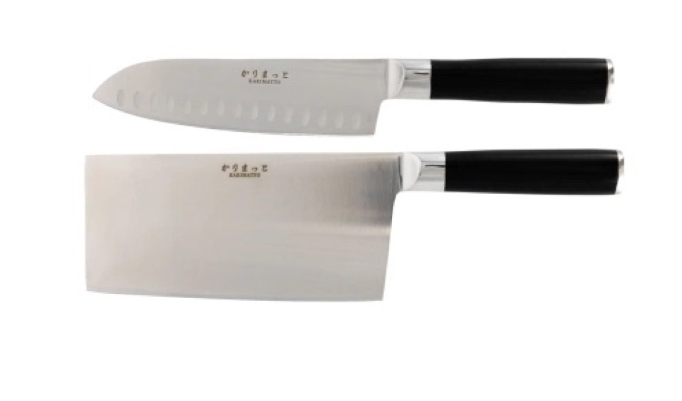 Santokumesser 17,5cm + Chinesische Hacke 18cm - Karimatto in der Gruppe Kochen / Küchenmesser / Messersets bei The Kitchen Lab (1070-28228)
