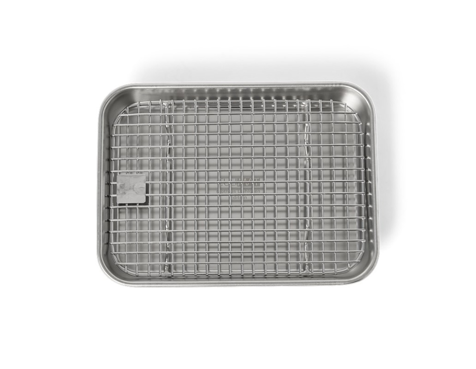 Gastroblech/Backblech mit Gitter, 18x14 cm, Edelstahl - Culimat in der Gruppe Kochen / Ofenformen & Gastronormbehälter / Backbleche & Teller bei The Kitchen Lab (1070-36176)