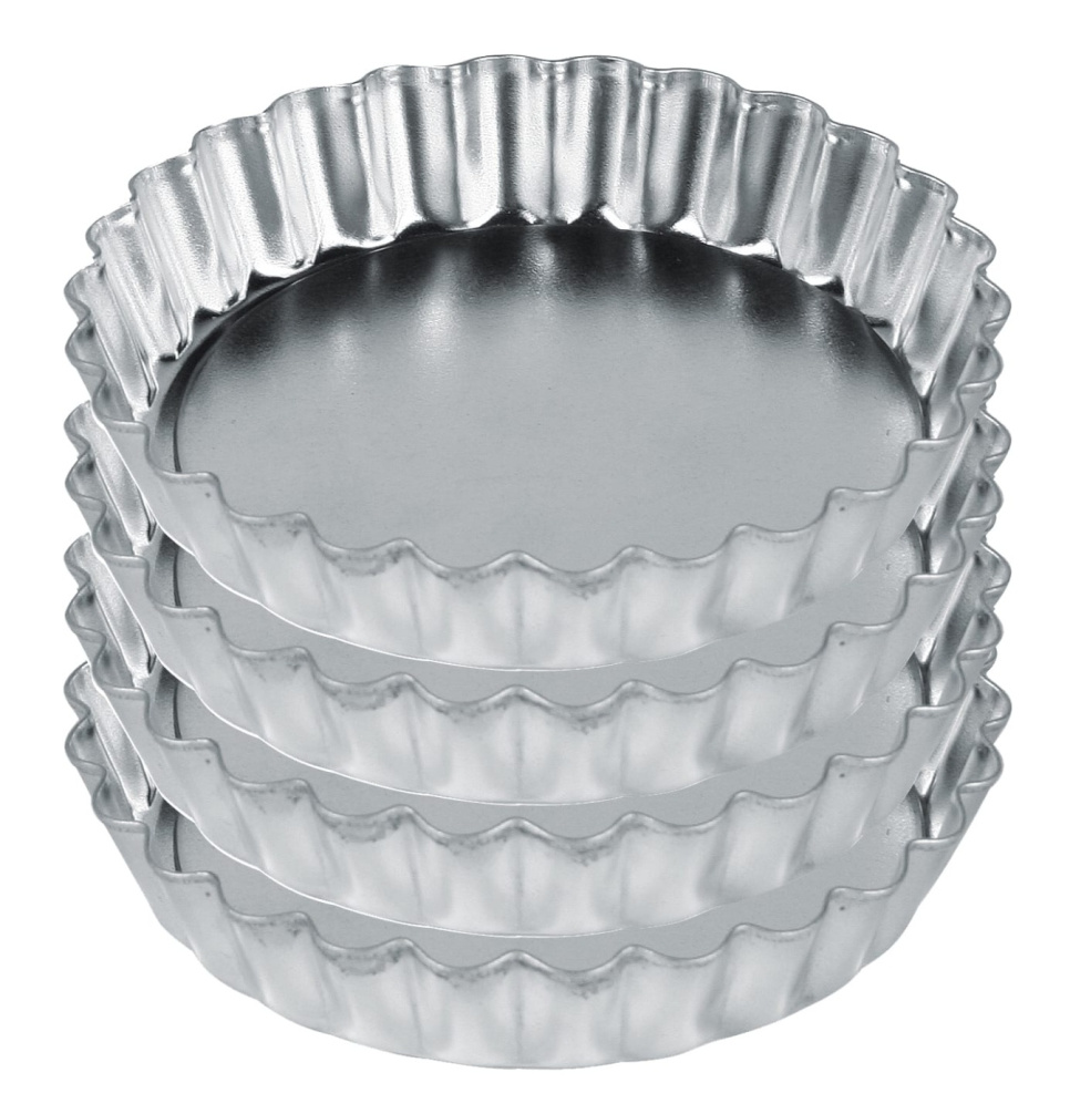 Kleine Kuchenformen aus Zinn, 4er-Pack